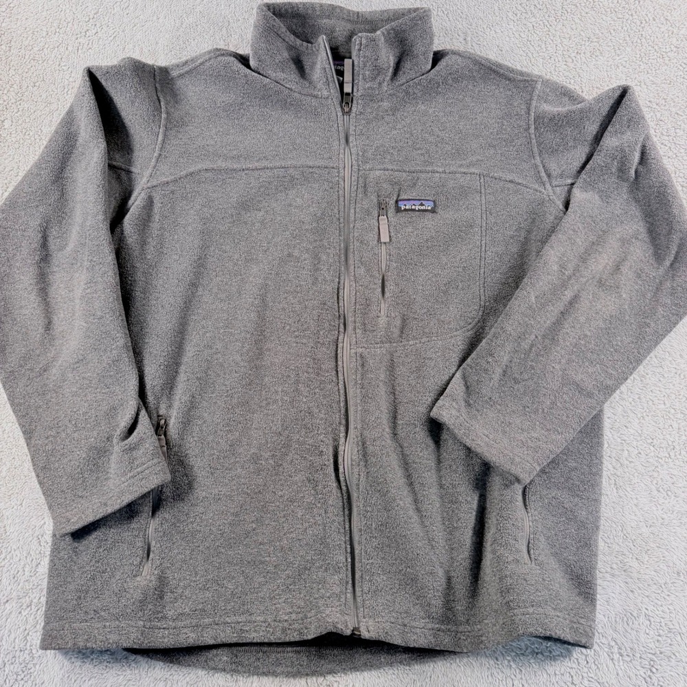 Patagonia Fleece Jacket Mens XL Gray Full Zip Synchilla Worn Wear